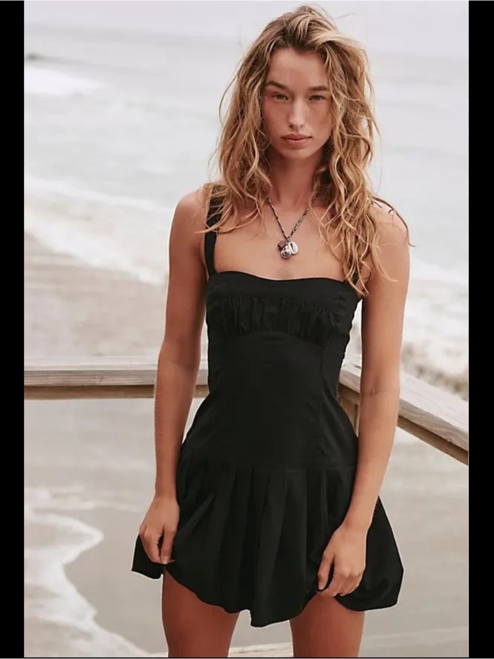 Free People Black Sweetheart Mini Dress